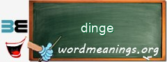 WordMeaning blackboard for dinge